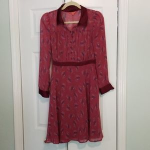 Mauve, mod, 70's style dress
